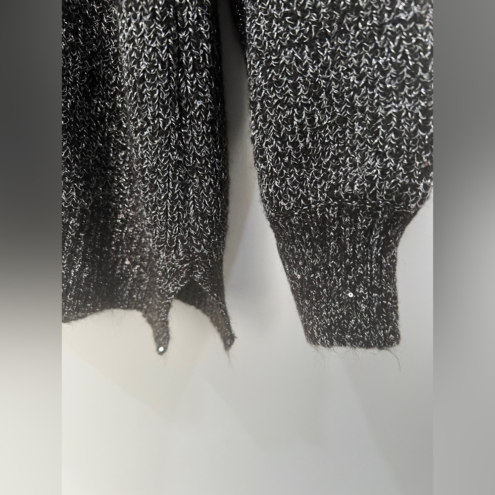 Maurices Black and Silver V-Neck Sweater - Picture 5 of 6